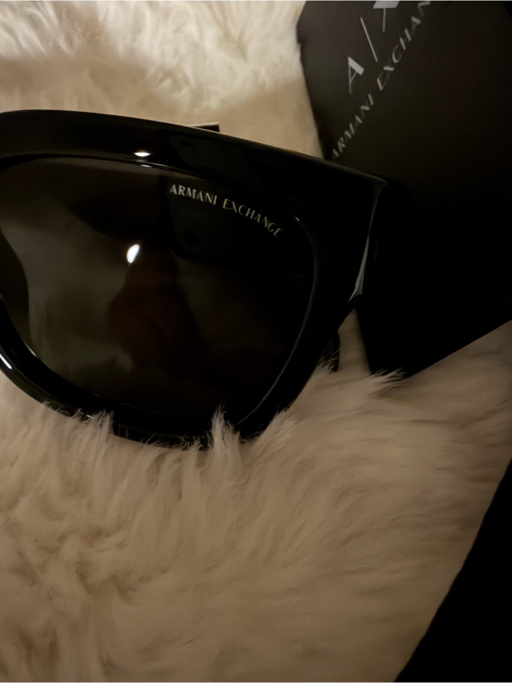Armani Exchange Glossy Black Sunglasses with Gray Lenses - Picture 5 of 7